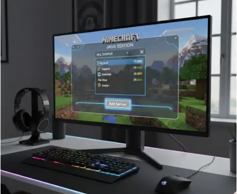 Best Minecraft Java Servers for Survival, PvP & Minigames in 2026 4 Minecraft Java Edition multiplayer screen showing how to add and join a server.