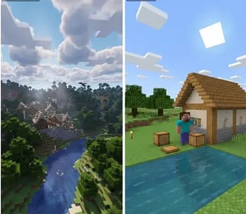 Side by side comparison of Minecraft Java and Bedrock Edition performance on PC