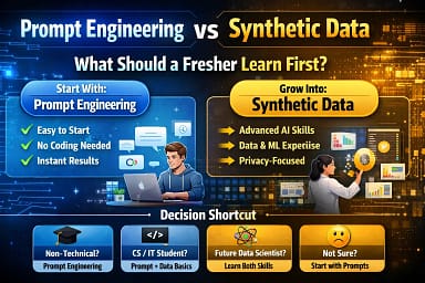 Prompt Engineering vs Synthetic Data: What Freshers Should Learn First in 2026 4 AI skills for freshers