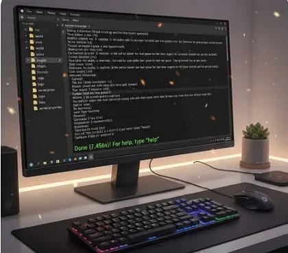 How to Create Your Own Minecraft Java Server in 2026 (Best Beginner Guide) 4 Minecraft Java server console window running successfully after setup.