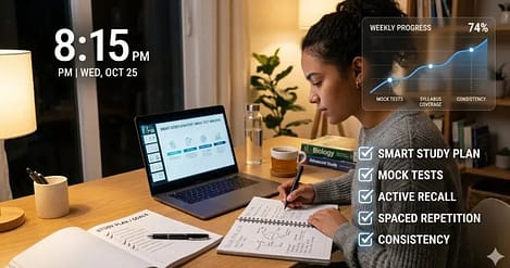 TCS NQT Syllabus Placement Preparation Guide & Smart Strategy 2026 4 student following smart strategy for placement preparation with mock tests and daily routine