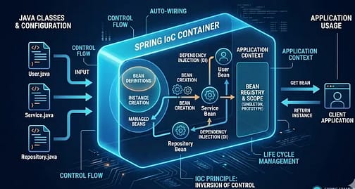 spring bean and spring ioc container working diagram in spring boot