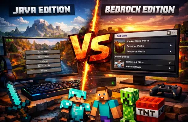 Minecraft Java vs Bedrock PC Differences